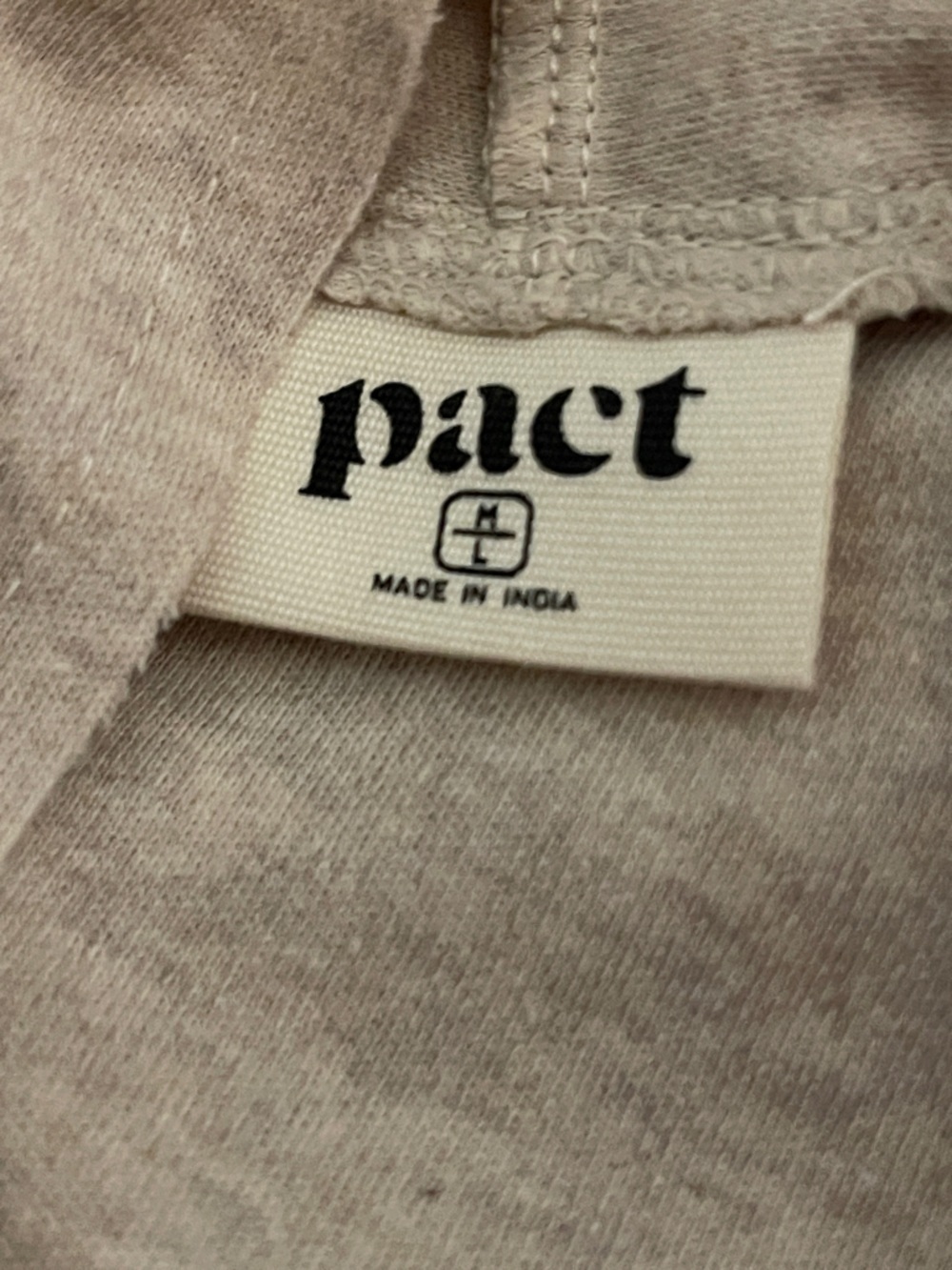 Pact Airplane Wrap Cardigan M/L Beige Organic Cotton Oversized Travel Sweater - Picture 3 of 9
